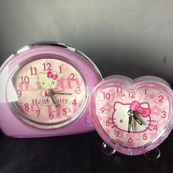 Vintage Sanrio Hello kitty clock Light up snooze battery operated lot of 2 - Picture 1 of 12
